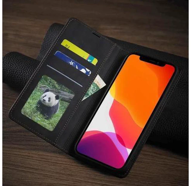 Alt view image 5 of 14 - Case for iPhone 12 Pro Max Premium PU Leather Cover TPU Bumper with Card Holder Kickstand Hidden Magnetic Adsorption Shockproof Flip Wallet Case for iPhone 12 Pro Max 6.7 inch