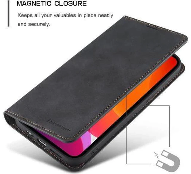 Alt view image 7 of 14 - Case for iPhone 12 Pro Max Premium PU Leather Cover TPU Bumper with Card Holder Kickstand Hidden Magnetic Adsorption Shockproof Flip Wallet Case for iPhone 12 Pro Max 6.7 inch