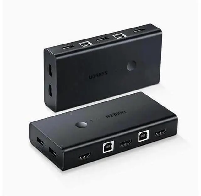 Main image of UGreen kvm switcher hdmi two in one out four in one set of keyboard and mouse control two computers 2 dual hosts share a monitor with multiple usb shared synchronous allocation screen cutter