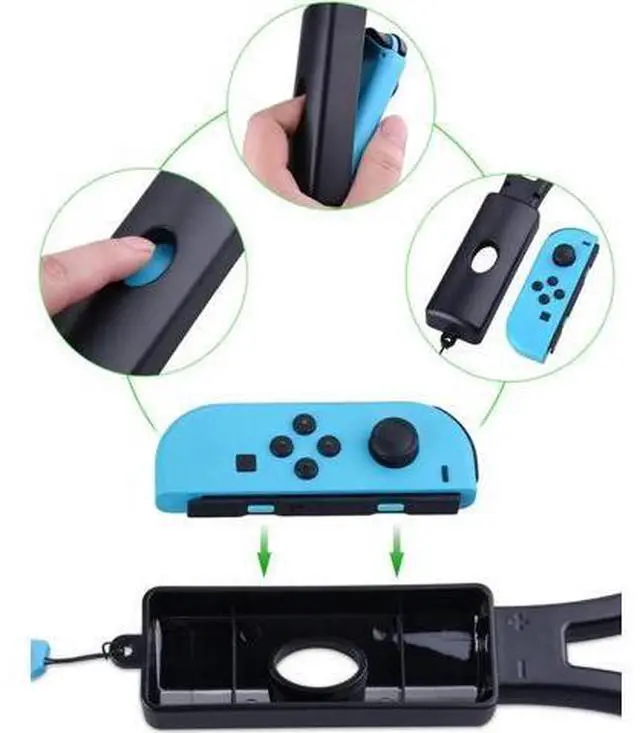 Alt view image 3 of 7 - Tennis Racket for Nintendo Switch Joy-Con Tendak Game Accessories for Mario Tennis Aces Game with 12 in 1 Game Card Case - 2 Pack Black + Red