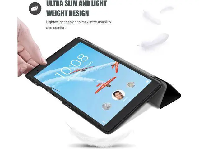 Alt view image 3 of 7 - Protective Case For Lenovo Tab 7 Essential / Tab4 7 Essential - Ultra-Thin Custer PU Leather Case Shell Hard Cover for Lenovo Tab 7 Essential TB-7304F TB-7304I TB-7304X