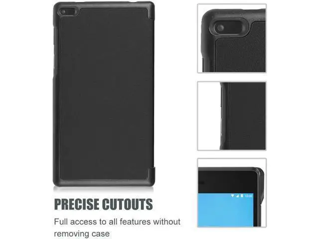 Alt view image 5 of 7 - Protective Case For Lenovo Tab 7 Essential / Tab4 7 Essential - Ultra-Thin Custer PU Leather Case Shell Hard Cover for Lenovo Tab 7 Essential TB-7304F TB-7304I TB-7304X