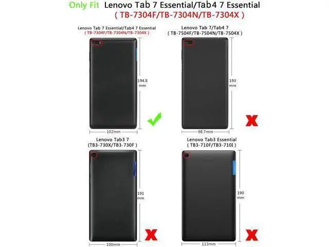 Alt view image 7 of 7 - Protective Case For Lenovo Tab 7 Essential / Tab4 7 Essential - Ultra-Thin Custer PU Leather Case Shell Hard Cover for Lenovo Tab 7 Essential TB-7304F TB-7304I TB-7304X