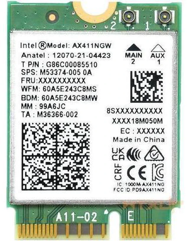 Alt view image 6 of 7 - Wi-Fi 6E AX411 for Intel AX411NGW WIFI network card CNvio2 802.11ax 2.4/5/6GHz Bluetooth 5.3 BT5.3 for Win 10 11