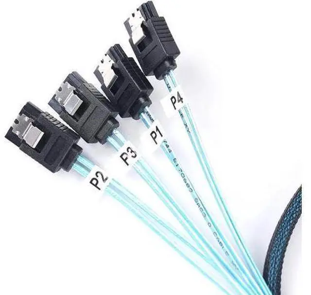 Alt view image 2 of 10 - Aomoproing 2Pack SFF-8643 to SATA: 1M SFF8643 Mini-SAS to SATA Forward Breakout Cable Mini SAS HD SFF8643 Controller to Hard Drive (3.3FT)