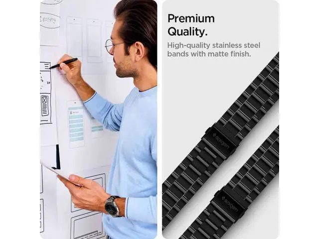 Alt view image 5 of 6 - For Samsung Galaxy Watch 3 45mm Band Strap (2020) / Galaxy Watch 46mm Band (2018) / OnePlus Watch Band / Gear S3 Frontier Band / S3 Classic Band Strap