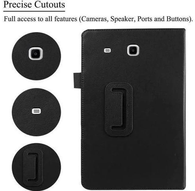 Alt view image 3 of 7 - Galaxy Tab E 9.6 Case with Universal Stylus Pen - Slim Leather Folio Stand Case Cover for Samsung Galaxy Tab E 9.6 Inch Tablet Model SM-T560 SM-T561 SM-T565 SM-T567V
