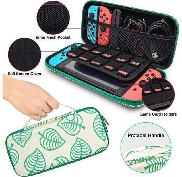 Alt view image 7 of 7 - Carrying Case Accessories Kit Compatible with Nintendo Switch, Storage Case with Hard Clear Cover, Screen Protectors, Silicone Case for Joy-Con, Adjustable Stand and Thumb Grip Caps 11 in 1