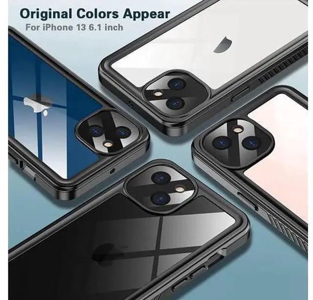 Alt view image 3 of 7 - Waterproof Case for iPhone 13 6.1 inch 5G 2021 with Built-in Screen Protector Heavy Duty Full Body Protection IP68 Underwater Shockproof Phone Cover