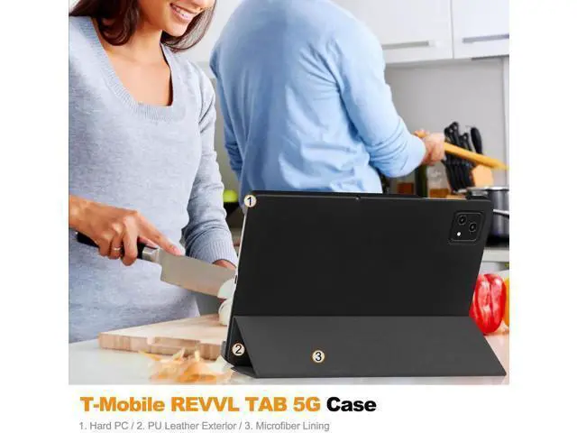 Alt view image 3 of 7 - for T-Mobile Revvl Tab 5G Tablet Case 10.36 Inch, Auto Wake/Sleep and Slim Leather Full Protector Trifold Stand Cover Case for Revvl Tab 5G Tablet 2023
