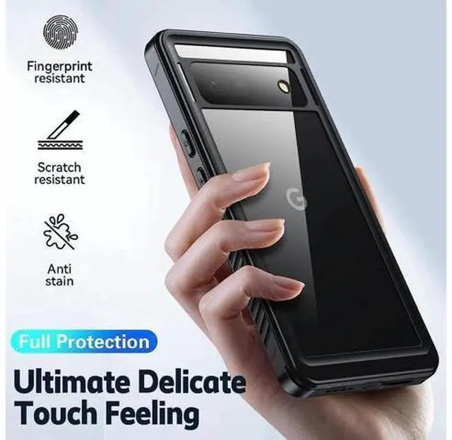 Alt view image 7 of 7 - for Google Pixel 7A Case, Pixel 7A 5G Case IP68 Waterproof with Built-in Screen Protector, Full Body Sealed Heavy Duty Shockproof Dustproof Snowproof Clear Case for Pixel 7A 6.1" - Black