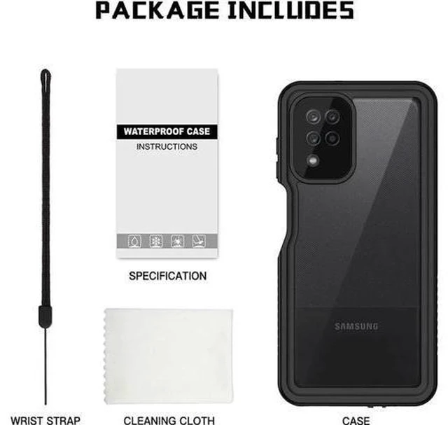 Alt view image 6 of 7 - Samsung Galaxy A12 5G Waterproof Case with Built-in Screen Protector Shockproof Heavy Duty Phone Case, Rugged Full Body Underwater Protective Cover for Samsung Galaxy A12 5G 6.4 inch