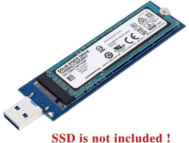 Alt view image 4 of 6 - B Key M.2 SSD Adapter USB 3.0 (No Cable Needed), USB to 2280 M2 SSD Drive Adapter, NGFF Converter SSD Reader Card