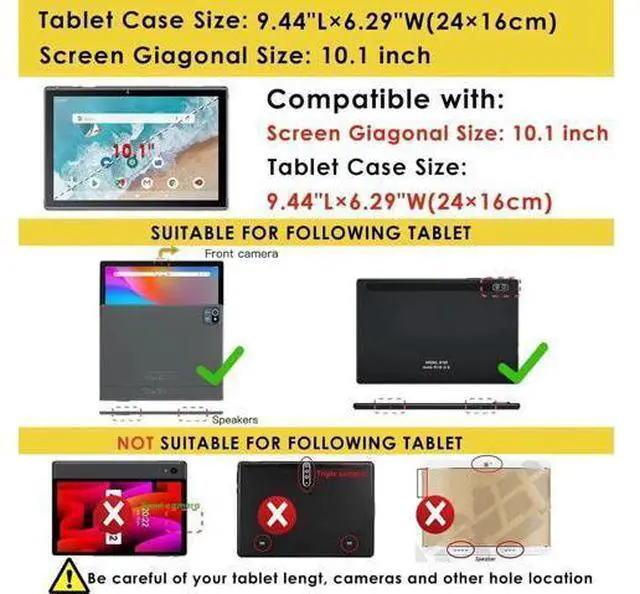 Alt view image 2 of 7 - Okaysea 10.1 inch Silicone Tablet Case with Stylus Pen & Shoulder Strap, Moderness 10.1" Case, Soft Portable Protective Cover for QunyiCO 10.1, Azeyou Tab 6 10 inch Purple