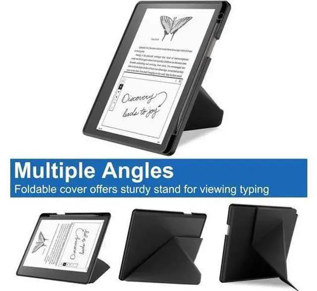 Alt view image 2 of 7 - Slim Case for Kindle Scribe 10.2 inch 2022 Released - Premium Leather Case Protective Smart Folio Shell Cover with Pen Holder, Auto Wake/Sleep, Multi-Viewing Angles, Stylus Pen