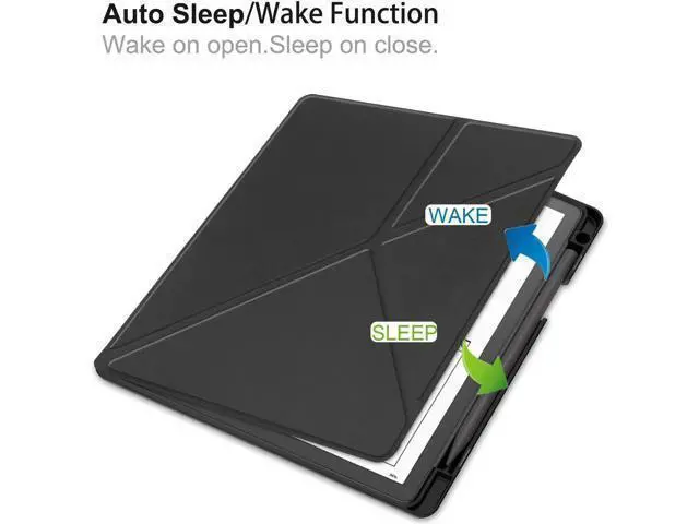 Alt view image 3 of 7 - Slim Case for Kindle Scribe 10.2 inch 2022 Released - Premium Leather Case Protective Smart Folio Shell Cover with Pen Holder, Auto Wake/Sleep, Multi-Viewing Angles, Stylus Pen
