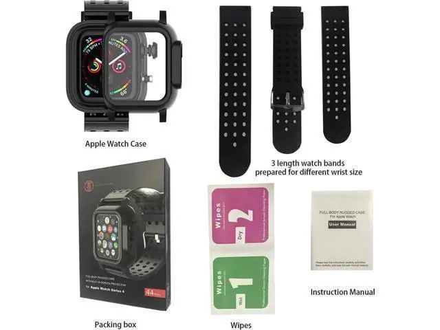 Alt view image 7 of 7 - Waterproof Case for Apple Watch Series 6/5/4 SE 40mm, IP68 Certified Waterproof Shockproof Impact Resistant Apple iWatch Full Body Protective Case with Built-in Screen Protector