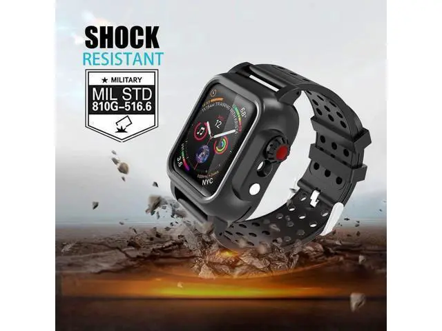 Alt view image 5 of 7 - Waterproof Case for Apple Watch Series 6/5/4 SE 40mm, IP68 Certified Waterproof Shockproof Impact Resistant Apple iWatch Full Body Protective Case with Built-in Screen Protector