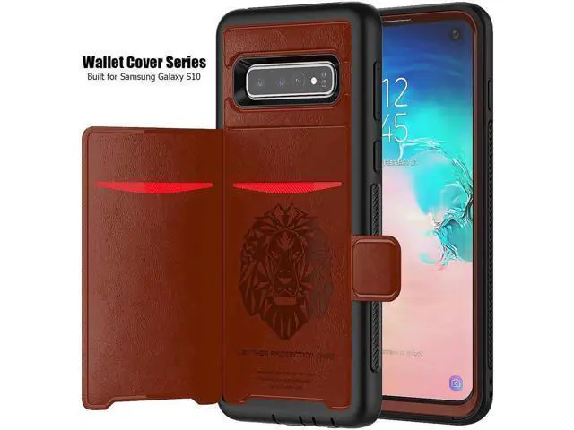 Alt view image 3 of 6 - Galaxy S10e Case Sumsung S10e Wallet Card Slots Holders Kickstand Flip Cover Bumper PU Leather TPU Rubber Hard PC Frame Magnetic Slim Shockproof Durable Shockproof Protective Case Cover Brown