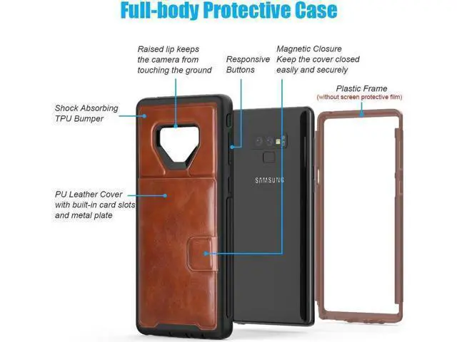 Alt view image 6 of 6 - Galaxy S10e Case Sumsung S10e Wallet Card Slots Holders Kickstand Flip Cover Bumper PU Leather TPU Rubber Hard PC Frame Magnetic Slim Shockproof Durable Shockproof Protective Case Cover Brown