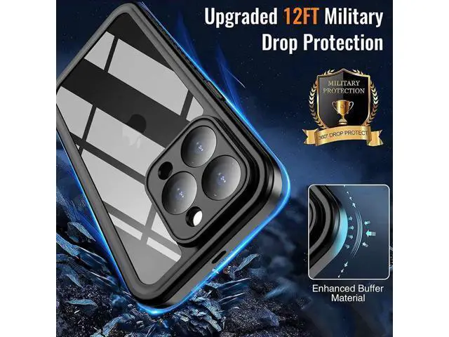 Alt view image 2 of 7 - For iPhone 14 Pro Max Case, IP68 Waterproof Dustproof Shockproof Case with Screen Protector, Full Body Protective Front and Back Cover for iPhone 14 Pro Max 6.7 inch