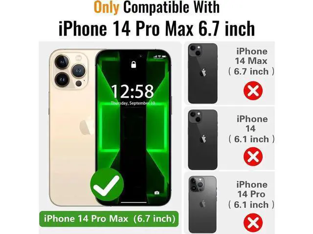 Alt view image 7 of 7 - For iPhone 14 Pro Max Case, IP68 Waterproof Dustproof Shockproof Case with Screen Protector, Full Body Protective Front and Back Cover for iPhone 14 Pro Max 6.7 inch
