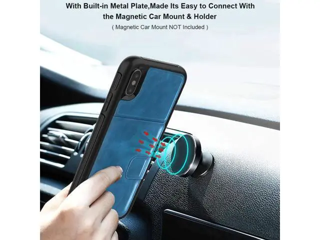 Alt view image 2 of 7 - iPhone Xs Max Wallet Case, iPhone Xs Max 6.5'' 2018 Wallet Case with PU Leather Card Holder Slot Shockproof Protective Case for Apple iPhone Xs Max 6.5 inches 2018 Blue