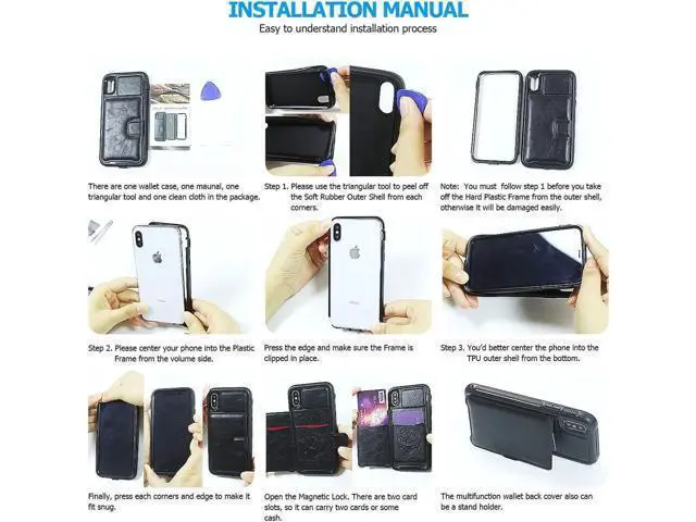 Alt view image 3 of 7 - iPhone Xs Max Wallet Case, iPhone Xs Max 6.5'' 2018 Wallet Case with PU Leather Card Holder Slot Shockproof Protective Case for Apple iPhone Xs Max 6.5 inches 2018 Blue