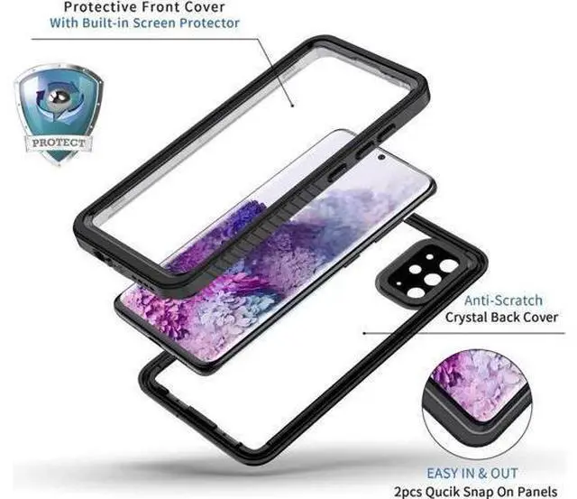 Alt view image 7 of 7 - For Samsung Galaxy S20+ Plus Case Waterproof, Shockproof Bumper Case with Built-in Screen Protector, Dustproof Anti-Scratch Anti-Stain Phone Cover for Samsung Galaxy S20 Plus 5G 6.7 inch