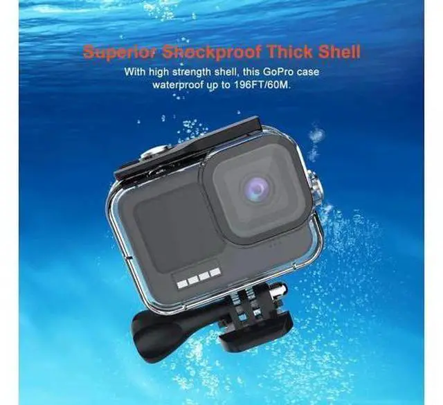 Alt view image 5 of 7 - Accessories Kit for GoPro Hero 12 / Hero 10 / Hero 11 / Hero 9, Shockproof Small Carry Bag + Waterproof Housing Case + Tempered Glass Screen Protector + Silicone Cover + Snorkel Filter Bundle