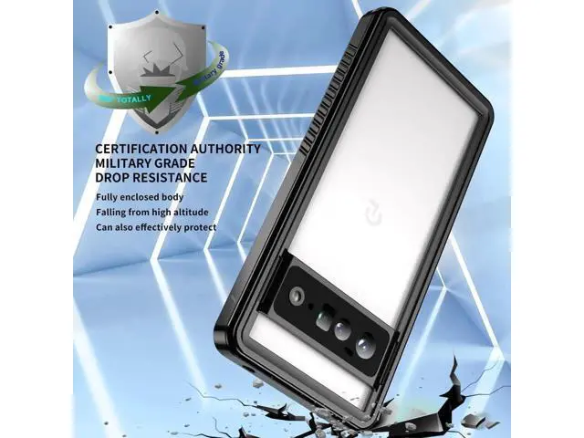 Alt view image 7 of 7 - Google Pixel 6 Pro Case, Waterproof Shockproof Clear Protective Case with Built-in Screen Protector, Full Body Case Slim Cover for Pixel 6 Pro 6.71 Inches