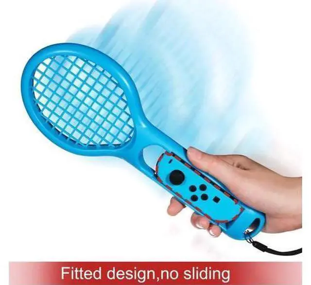 Alt view image 3 of 7 - Tennis Racket for Nintendo Switch Werleo Twin Pack Tennis Racket for N-Switch Joy-Con Controllers for Mario Tennis Aces Game Blue & Red