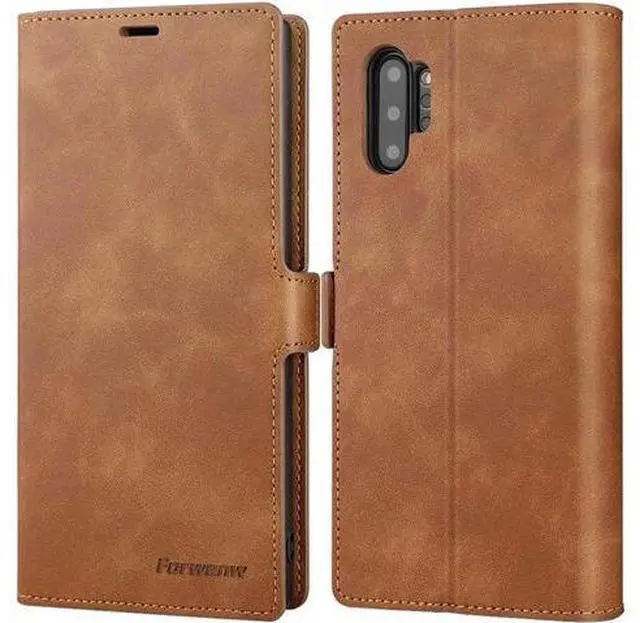 Main image of Galaxy Note 10 Plus Wallet Case Premium Leather Note 10+ Plus Folio Flip Case with Kickstand Card Holder Slots Shockproof Protective Cover for Samsung Galaxy Note 10 Plus 6.8 inch