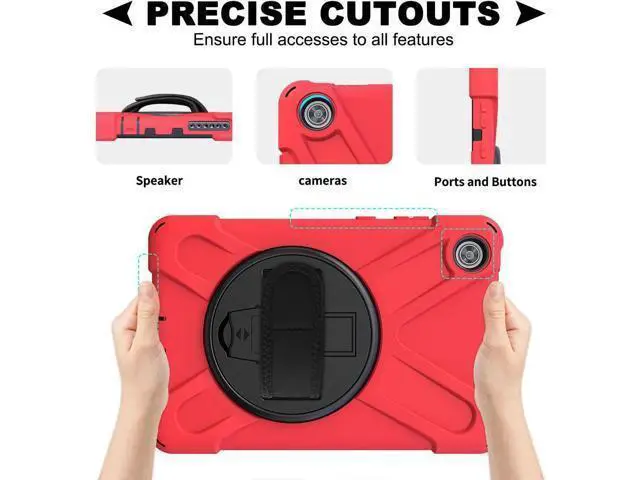 Alt view image 5 of 7 - Case for Lenovo Tab M8 HD / Tab M8 HD LTE / Smart Tab M8 Case, Heavy Duty Impact Resistant Drop Protective Shockproof Cover Multi Viewing Angles Stand Hanle Hand Strap Carrying Shoulder Strap