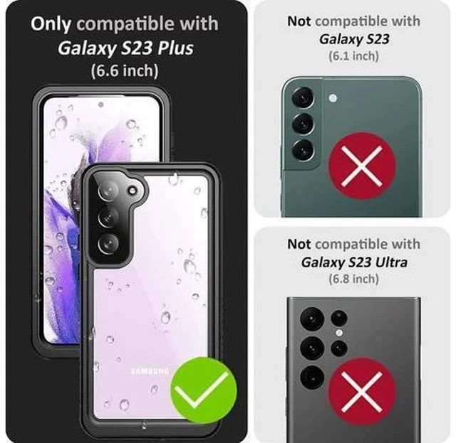 Alt view image 3 of 7 - Compatible with Samsung Galaxy S23 Plus Case Waterproof with Built-in Screen Protector, Full Coverage Sealed Under-Water Bumper Shockproof Dual Waterproof Protective Case for Galaxy S23+ 5G