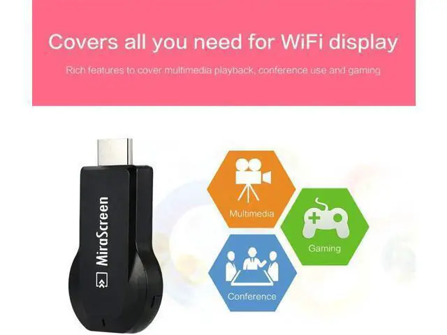 Alt view image 3 of 7 - MiraScreen Dongle 1080P HDMI WiFi Display Adapter Support DLNA Airplay Miracast Display Dongle Streaming Media Player with HDMI Plug for iPhone Android Phone Notebook Tablet PC to HDTV Monitor