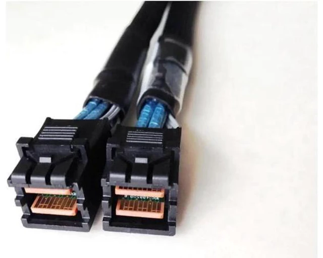 Alt view image 3 of 4 - Aomoproing 40cm Mini SAS HD SFF 8643 Cable Internal SFF-8643 SAS Cable Mini SAS SFF-8643 to 8643 Molex Cable Adapter for Computer Hard Disk