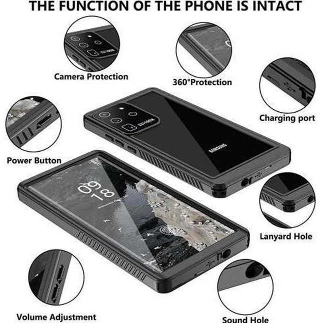 Alt view image 4 of 7 - For Samsung Galaxy S20 Ultra Case Waterproof, Built in Screen Protector 360° Full Body Heavy Duty Protective Shockproof Cover IP68 Underwater Case for Galaxy S20 Ultra 6.9 inch