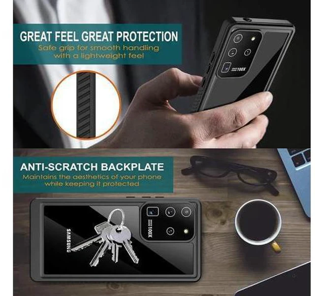 Alt view image 6 of 7 - For Samsung Galaxy S20 Ultra Case Waterproof, Built in Screen Protector 360° Full Body Heavy Duty Protective Shockproof Cover IP68 Underwater Case for Galaxy S20 Ultra 6.9 inch