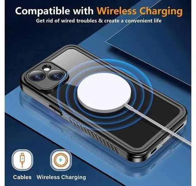 Alt view image 4 of 7 - For iPhone 14 Plus Case Waterproof, Shockproof Bumper Case with Built-in Screen Protector, Dustproof Anti-Scratch Anti-Stain Phone Case for iPhone 14 Plus 5G 6.7 inch
