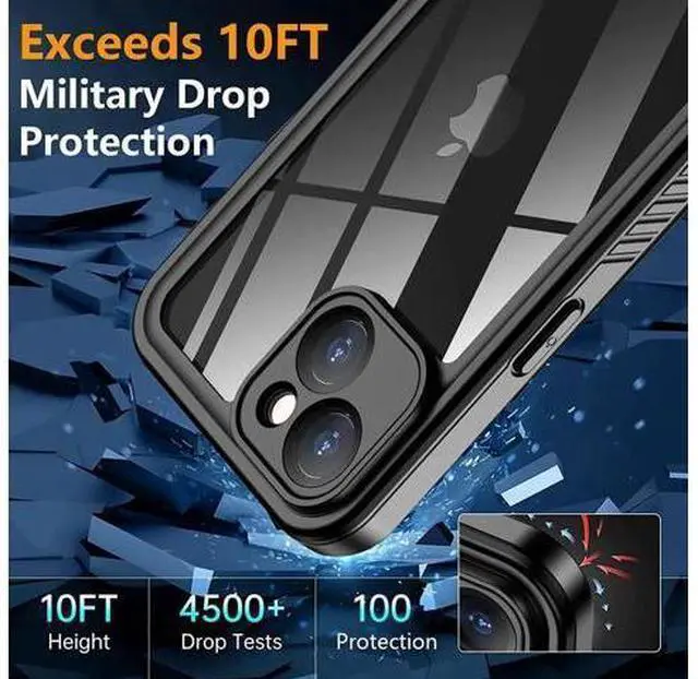 Alt view image 5 of 7 - For iPhone 14 Plus Case Waterproof, Shockproof Bumper Case with Built-in Screen Protector, Dustproof Anti-Scratch Anti-Stain Phone Case for iPhone 14 Plus 5G 6.7 inch