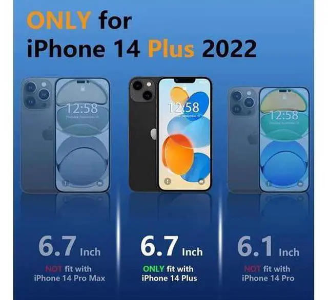 Alt view image 7 of 7 - For iPhone 14 Plus Case Waterproof, Shockproof Bumper Case with Built-in Screen Protector, Dustproof Anti-Scratch Anti-Stain Phone Case for iPhone 14 Plus 5G 6.7 inch