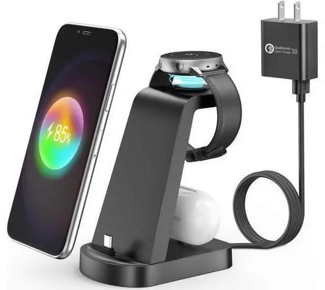 Main image of Charging Station for Multiple Devices,3 in 1 Fast Charging Stand USB-C Charger for Galaxy Watch 5/5 Pro/4/3/Active,Galaxy S23/S22/S21/S20/S10/Note20/Note10/Z Flip 4/Z Fold 4/Galaxy Buds
