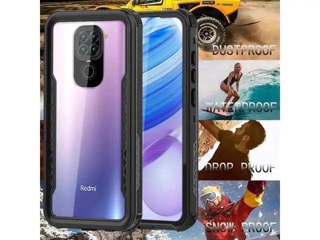 Alt view image 3 of 7 - Waterproof Case for Xiaomi Redmi Note 9, IP68 Waterproof 360 Degree Full Body Protection Case Shockproof Snowproof Dustproof Heavy Duty Cover Case Built-in Screen Protector