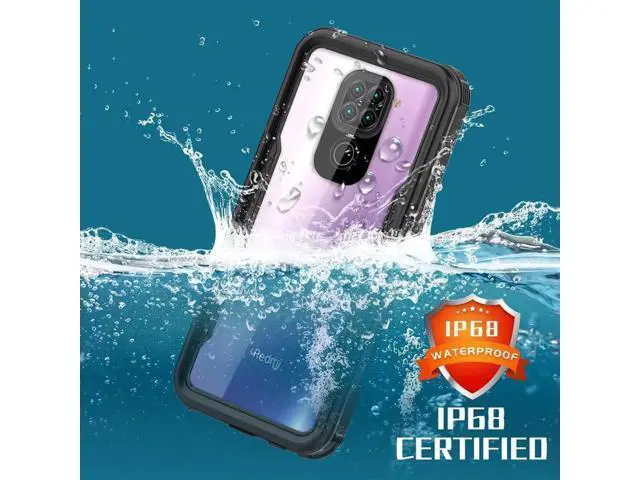 Alt view image 5 of 7 - Waterproof Case for Xiaomi Redmi Note 9, IP68 Waterproof 360 Degree Full Body Protection Case Shockproof Snowproof Dustproof Heavy Duty Cover Case Built-in Screen Protector