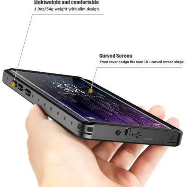 Alt view image 7 of 7 - For Samsung Galaxy Note 10+ Plus Waterproof Case, Built-in Screen Protector Fingerprint Unlock with Film, Shockproof Full Body Cover Waterproof Case for Samsung Galaxy Note 10 Plus 5G 6.8 inch 2019