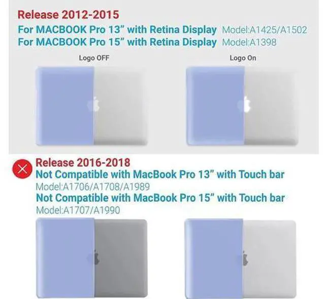 Alt view image 7 of 7 - Compatible with MacBook Pro 15 Inch Case 2019 2018 2017 2016 A1990 A1707, Hard Shell Case with Keyboard Cover & Type C Adapter for Mac Pro 15 Touch Bar Light Blue