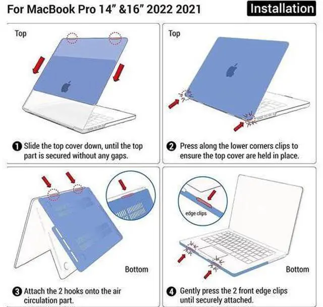 Alt view image 5 of 7 - Case for MacBook Pro 16 inch Case 2023 2022 2021 Release M2 A2780 A2485 M1 Pro/Max Chip with Touch ID, Plastic Hard Shell Protective Cover with Keyboard Skin
