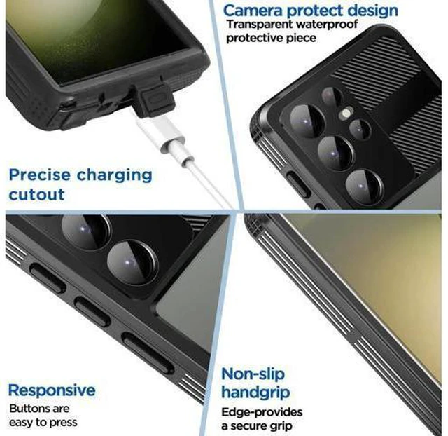 Alt view image 4 of 7 - Compatible for Samsung Galaxy S23 Ultra Case Waterproof with Built-in Lens & Screen Protector Full Body Protective Case for Galaxy S23 Ultra 6.8 inch 2023