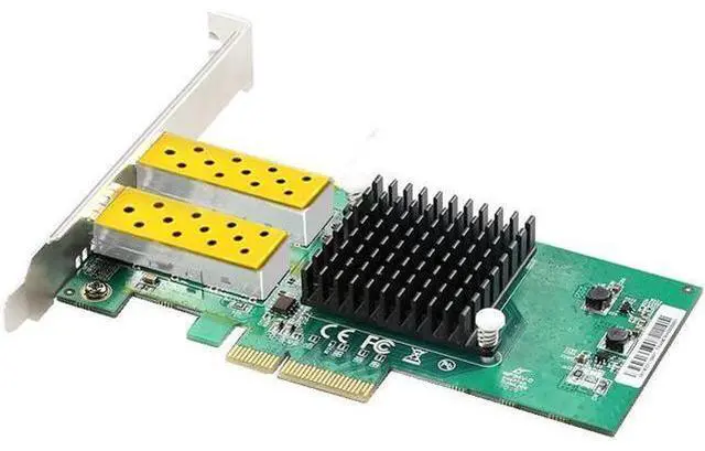 Alt view image 4 of 4 - 2 Port SFP network card 1G fiber optic network card PCIe 4X Server Lan card with Intel 82576